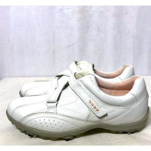 Ecco White Leather Hydromax Golf Shoes